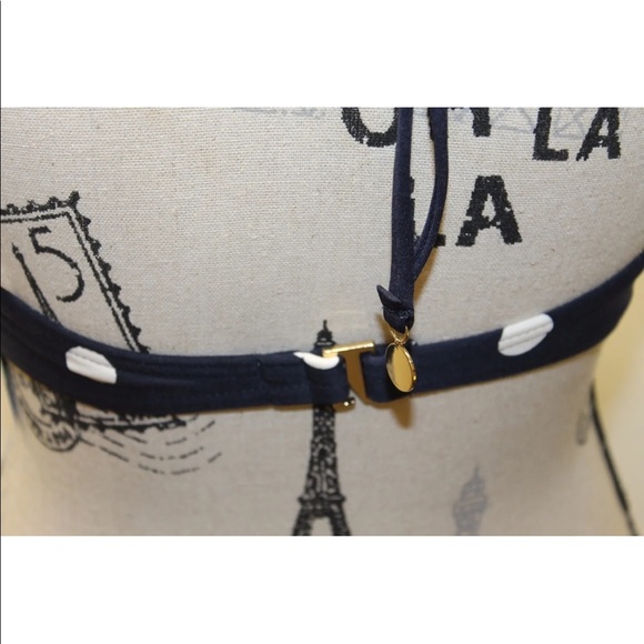 New Kate Spade Polka Dots Navy Blue Women Swim Suit Bikini Top Medium - Picture 8 of 9